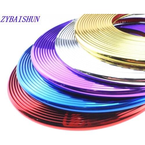 Car-styling 8 Meter chrome decorative strip Wheel hub protection/Grille/body decoration sticker for Ford Focus Fusion Escort