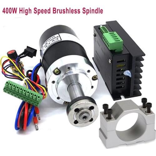 DC 24-48V 400W High Speed Brushless Spindle Set CNC Cutting Motor Shaft 12000rpm DIY Milling Machine Waterproof Lathe Spindle