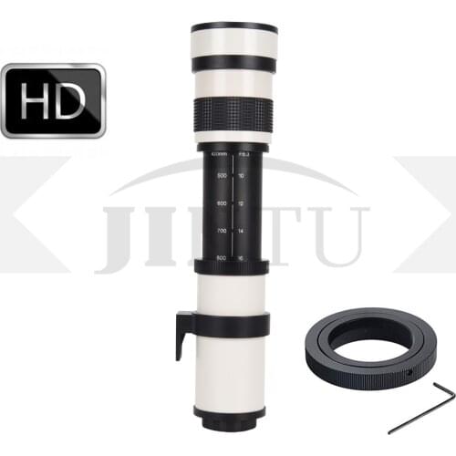 JINTU 420-800mm F/8.3-16 HD Telephoto Zoom Lens for Canon Nikon Pentax DSLR Camera +Carry Bag