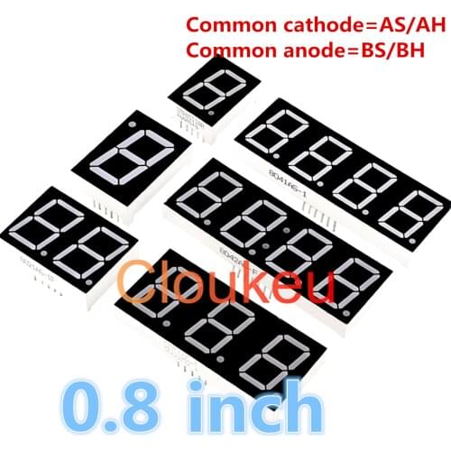 0.8 inch Red Digital Tube LED clock number Light Common cathode Common anode AS AH BS BH