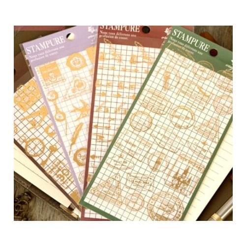 1pcs/lot Creative Vintage Gilding Stamp series PVC Sticker/Dairy Decoration label/Scapbook Sticker/Phone sticker