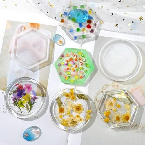 1Pcs DIY Epoxy Resin Mold Crafts Jewelry Pendant Decoration Mold Geometric Hexagonal Round Silicone Molds Ornaments Making Tools