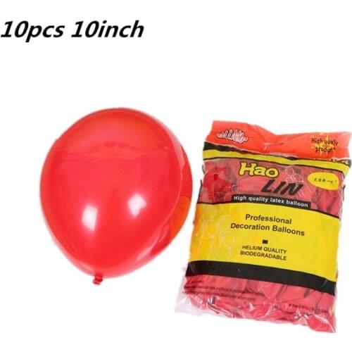 10pcs/lot birthday balloons 10inch Latex Party balloon Thickening Pearl Ball kids child toys big red gold black wedding ballons