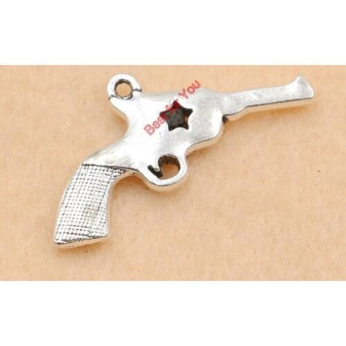 10pcs Tibetan Silver Plated Pistol Charm Fashion Pendants Jewelry Diy Jewelry Making Handmade Craft 27x20mm