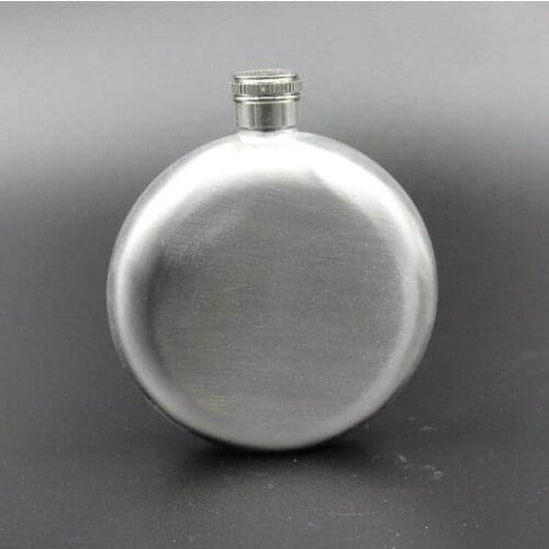 100pcs/lot Russia flagon carry small portable 5 oz stainless steel outdoor metal trade round bottles of liquor