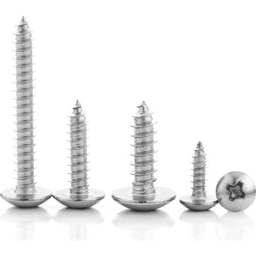 20 / 50pcs cross groove 304 stainless steel large flat head self tapping screw mushroom head wood tapping screw m3m4m5m6