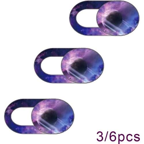 3/6pcs Starry Sky Pattern WebCam Camera Cover Laptop Stickers for Laptops Macbook Smart Phone Privacy Protection Slider Stickers