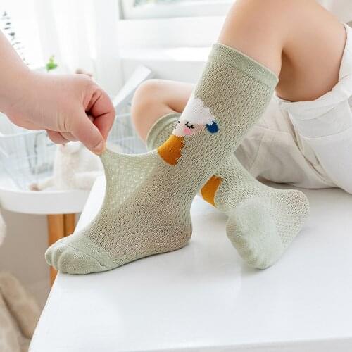 3Pairs/lot Summer Spring New Baby Socks Cotton Animal Socks Cute Cool Long Thin Kids Socks Mesh Children Breathable Mesh Socks
