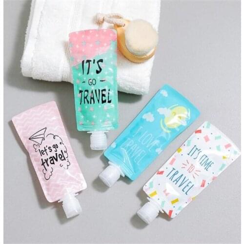5pcs 100ml Liquid Dispensing Bag Shampoo Storage Bag Lotion Packaging Bottles Portable Travel Makeup Container Bathroom supplies