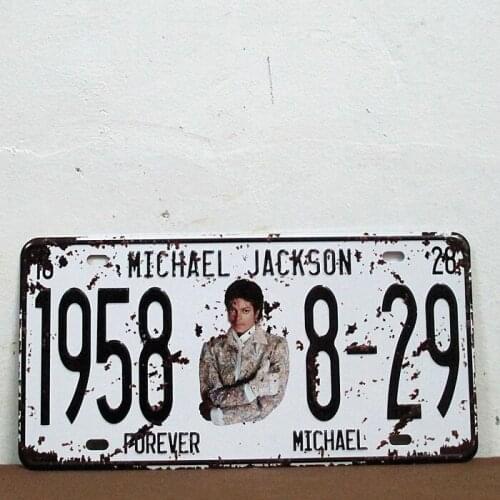 50pcs/lot Metal Sign shabby chic MICHAEL JACKSON FOREVER license plate SC tag (Licensed) Q-185
