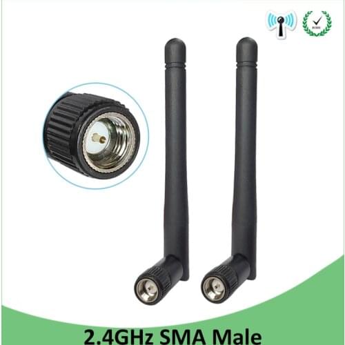 2pcs 2.4GHz WIFI Antenna 2dBi-3dbi Aerial SMA Male connector wi fi antena 2.4 ghz antenne wi-fi for Wireless Router antenas