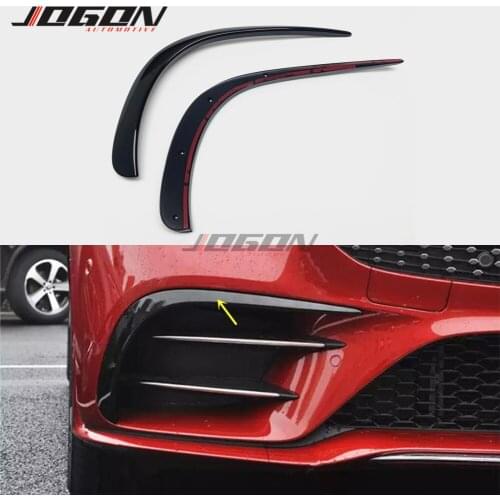 Car Front Bumper Wind Knife Fog Light Eyelid Cover Strip Trim For BENZ CLS Class C257 2018 2019