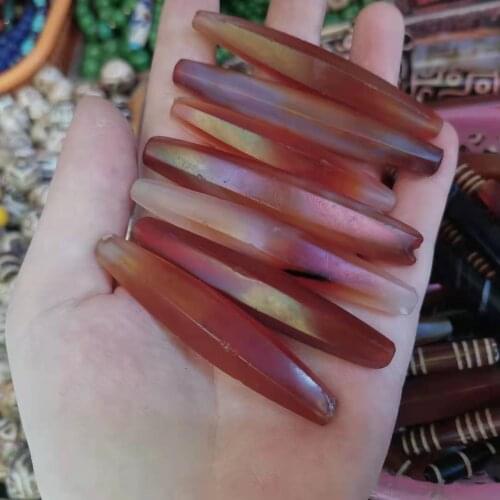 1pcs natural red agate cut diamond beads Lengthened Old antique diy gem Avoid evil Sacred object jewelry boncuk fahmi abalorios