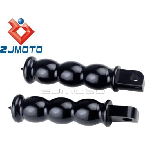 Motorcycle Black Foot Peg Footrests For Harley Honda Yamaha Suzuki Cafe Racer Bobber Chopper Male Mount Footpegs Foot Rests M10