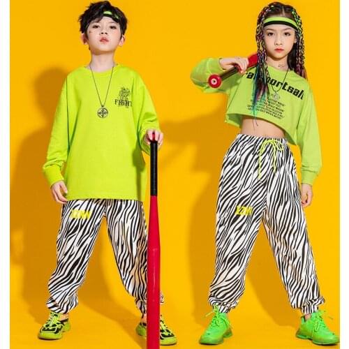 Children Hip-hop Performance Dress Training Clothes Boys Girls Jazz Dance Costumes Catwalk Drum Show Stage Rave Outfits
