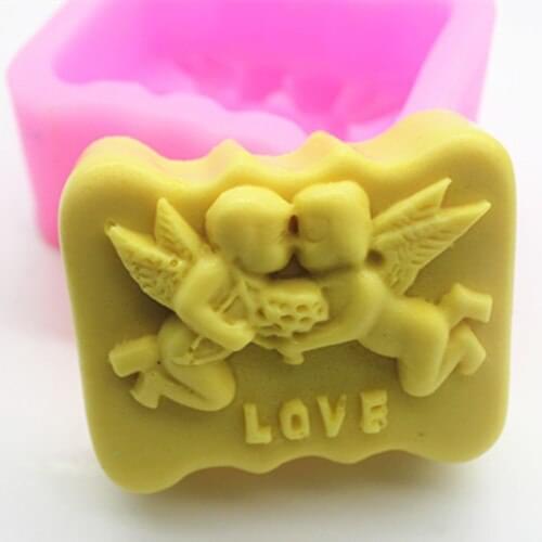 Free shipping handmade soap silica gel mould candle soap mould silicone mold for DIY LOVE ANGEL