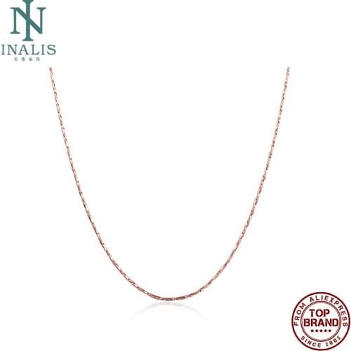 INALIS Rose Gold Hard Fine Necklaces For Women Snake Chain Female Copper Matching Chain Anniversary Fashion Jewelry Recommend