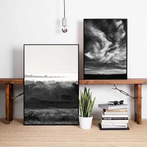 And White Black Grassland Jungle Wall Art Canvas Painting Poster For Home Decor Posters And Prints Unframed Decorative Pictures