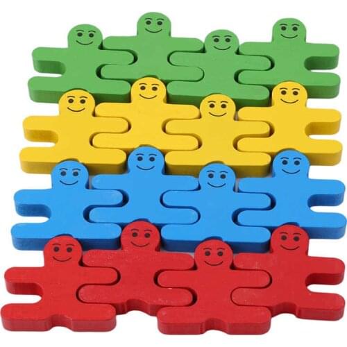 Colorful Silicone Balance Villain Blocks&Teether BPA Free Silicone Educational Building Blocks Puzzle Toys Gift for Kids Toddle