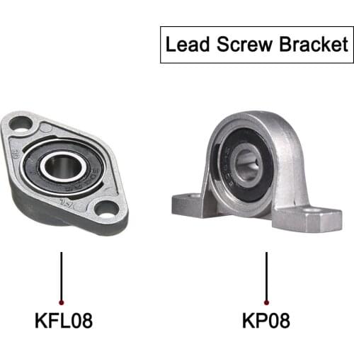 Horizontal KFL08 Vertical KP08 Bearing Bracket parts For 3D Printer T8 Trapezoidal Lead Screw Stainless Steel Mounted Stand