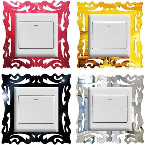 Switch Cover Wall Light Socket Stickers Home Mirror Stick On-off Row insertion port Decoration Protection Wallpaper Accessories
