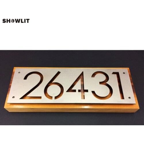 Laser Cut House Number Plate In Aluminum