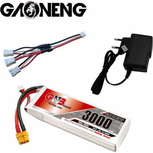 GNB 3000mAh 7.4V 2S 40C/80C lipo battery With XT60 Plug + charger For RC Helicopter Quadcopter FPV Racing Drone Parts
