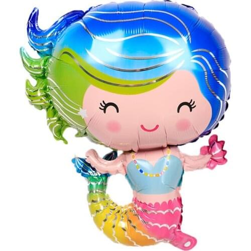Cartoon Mermaid Balloon Childrens Toy Mermaid Hydrogen Balloon Ocean Theme Birthday Party Decoration Balloon Wholesale