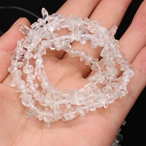 Natural Clear Quartz Stone Chips Bead Gravel Crystal Loose Beads for DIY Bracelet Necklace Jewelry Making Finding 15'' Wholesale