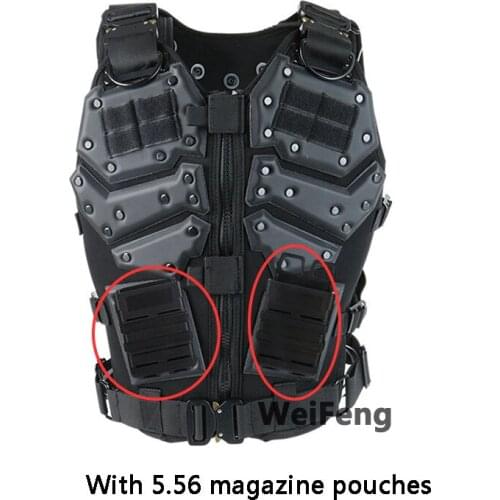 New Tactical Body Armor Vest Military Airsoft Paintball Training CS Protection Multi-functional Molle Vests with 5.56 Mag Pouch