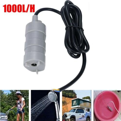 DC 12V Submersible Water Pump Camper Motorhome High Flow Whale Pump 1000L/H 5M Camping Garden Aquarium Accessories Facilities