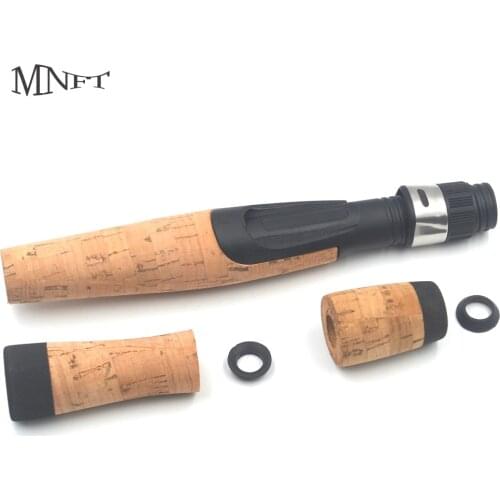MNFT 1Sets Cork Split Grip Fishing Rod Handle Kit with Spinning Reel Seat for Rod Building Repair Tackle