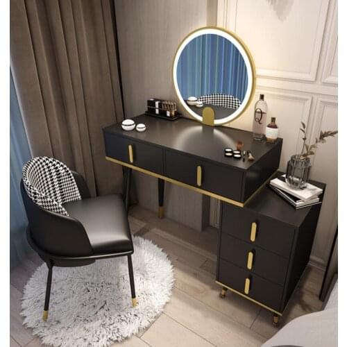 Nordic light luxury bedroom modern minimalist dressing table net red ins wind storage cabinet integrated makeup table