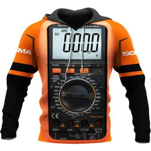 Digital Multimeters 3D Full Printed Jacket Men/Women Harajuku Hoodie Casual Streetwear Sweatshirt Pullover Sudaderas AD0311