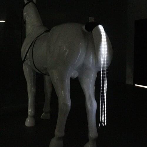 100CM/39'' Horse Tail USB Lights Chargeable LED Crupper Horse Harness Equestrian Performance Tail Lights Lamp Safety Gear