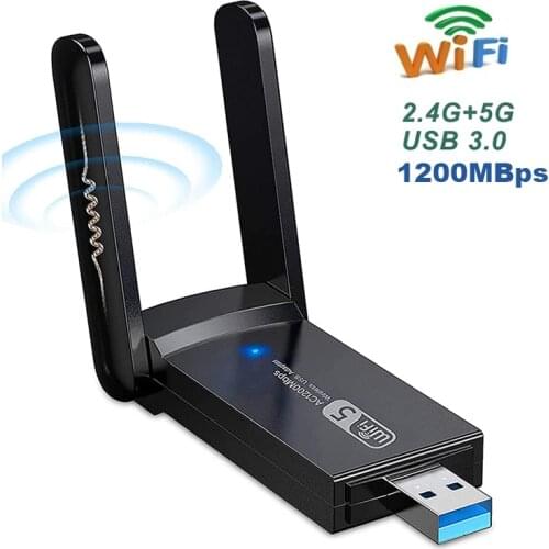 JCKEL Wireless network card USB wifi dongle 1200Mbps dual frequency 2.4G 5G free driver suitable for desktop laptops Visa Mac OS