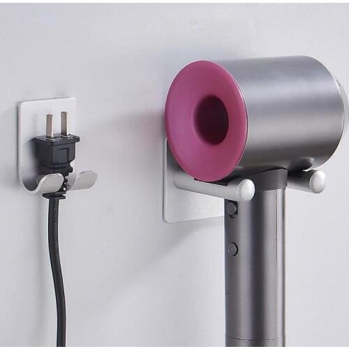 Rack Free Punch Storage Bracket Hanger Bathroom Silver Wall Mount For Hair Dryer Holder Waterproof Aluminium Storage Rack WF