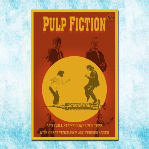 Vintage Classic Movie Pulb Fiction Art Silk Poster Canvas Retro Print For Home Room Decor Decoration-022