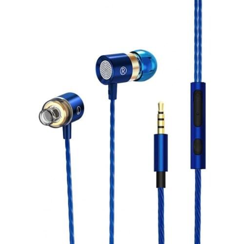 Earbud High Fidelity Metal Mega Bass 3.5mm MIC In-ear Wired Earphone Durable Portable Reliable for Outdoor