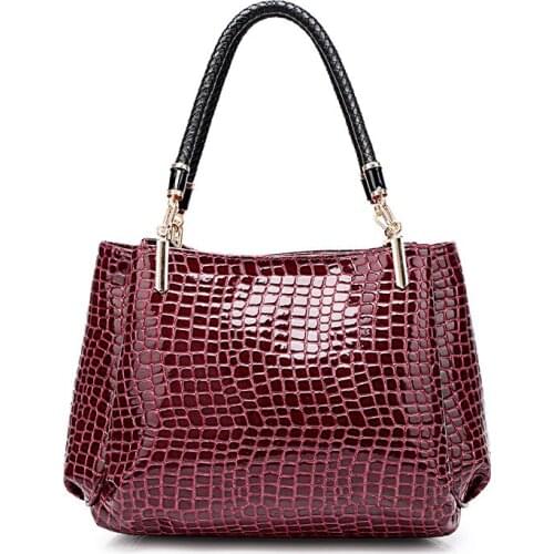 Ladies HandBags 2020 Hot Crocodile pattern Designer Crossbody Shoulder Bags Women Large Capacity PU Leather Boston Hand Bags