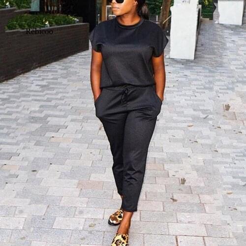 Two Piece Sets Women Summer Tracksuit Short Sleeve Black Tops and Harem Pant Suit Set 2 Piece Suits Sports Outfits