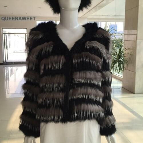 2019 New hot sale women real rabbit fur knitted coat jacke Womens Real Rabbit Fur Coat Long Jacket Vintage Style OL Outwear