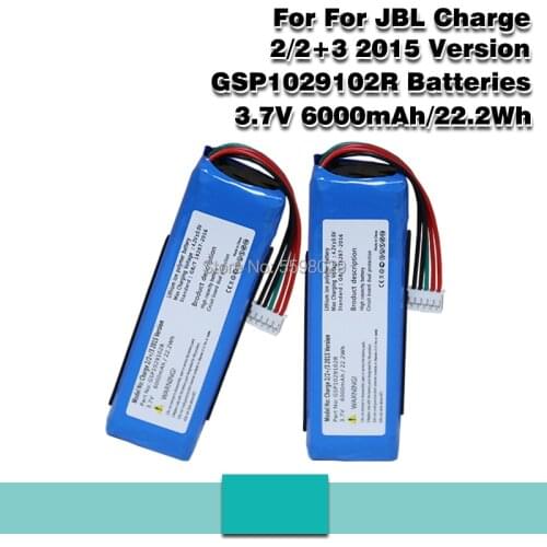 100% New 6000mAh GSP1029102R Battery For JBL Charge 2 Plus 2Plus,Charge 2+,charge 3 2015 Version P763098