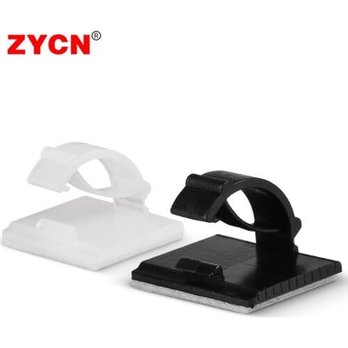 100PCS Self-Adhesive Nylon Cable Clips Organizer Plastic Fixer Wire Management Fastener Network Telephone Line Holder For Car