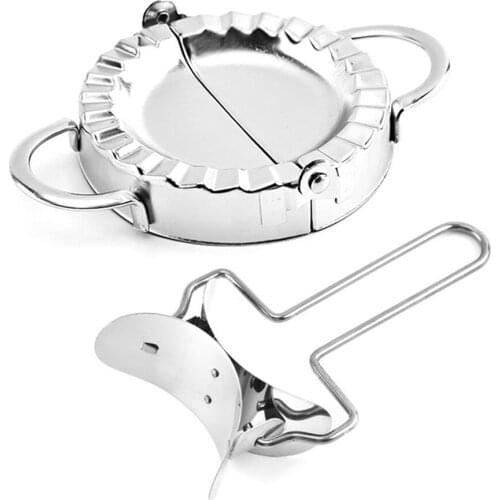 2pcs/set Stainless Steel Dumpling Maker Dough Cutter Dumpling Mould Pie Ravioli Kitchen Pastry Tools Home Kitchen Accessories