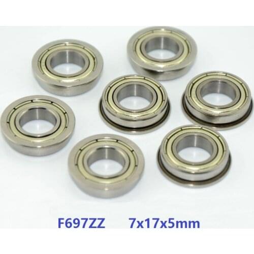 20pcs/50pcs/100pcs F697ZZ F697-2Z F697 ZZ Z 7x17x5 mm Miniature flange Ball Bearing deep groove double shielded 7*17*5