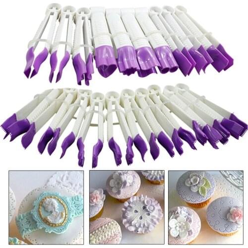 20pcs/set Fondant Crimper Tool Set Sugar Craft Cake Decorating Baking Fondant Cake Tools Mould Gift