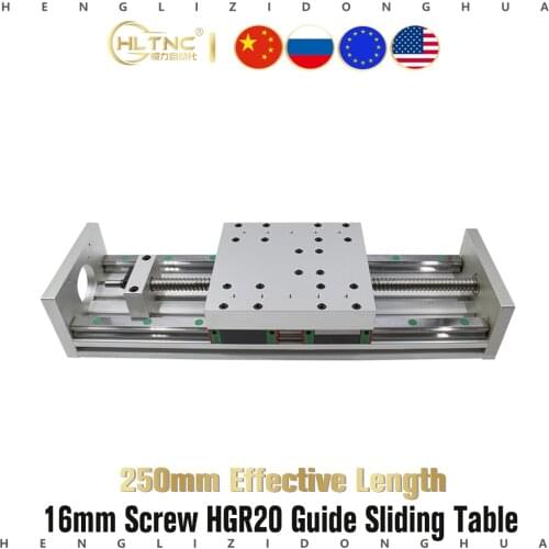 250MM Stroke CNC Linear module Sliding Table XYZ Axis Cross Slide Linear Stage SFU1605 sfu1610 Ball screw C7