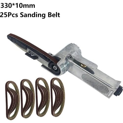 3/8" Air Belt Sander Pneumatic Angle Grinder With 25Pcs Sanding Belt Air Compressor Grinding Machine