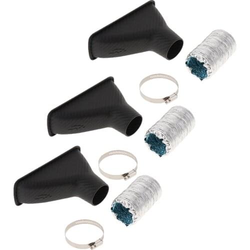 3 Sets Car Front Bumper Turbo Cold Air Intake Pipe Turbine Inlet Pipe Kit